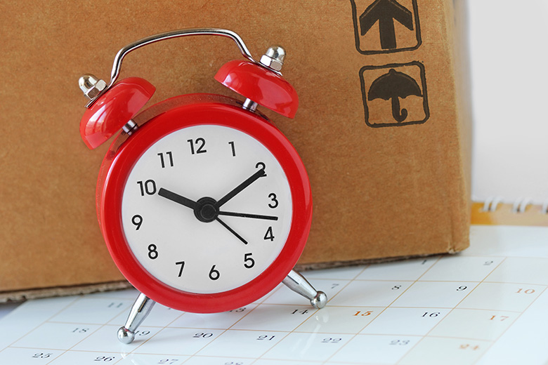 Clock, calendar, and package | expedited shipping services
