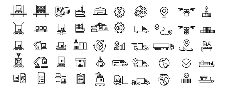 Logistics and shipping icons