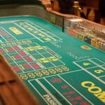 An idle craps table at a casino